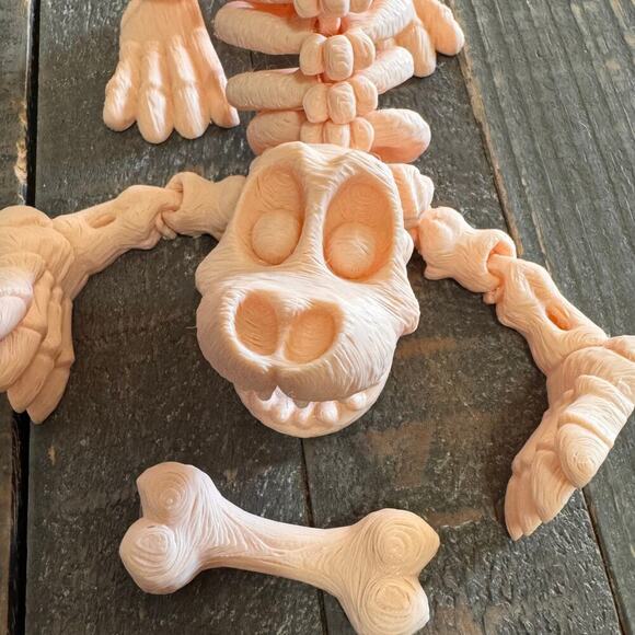 Flexy 3D Print Skeleton Dog With Bone - Picture 3 of 5